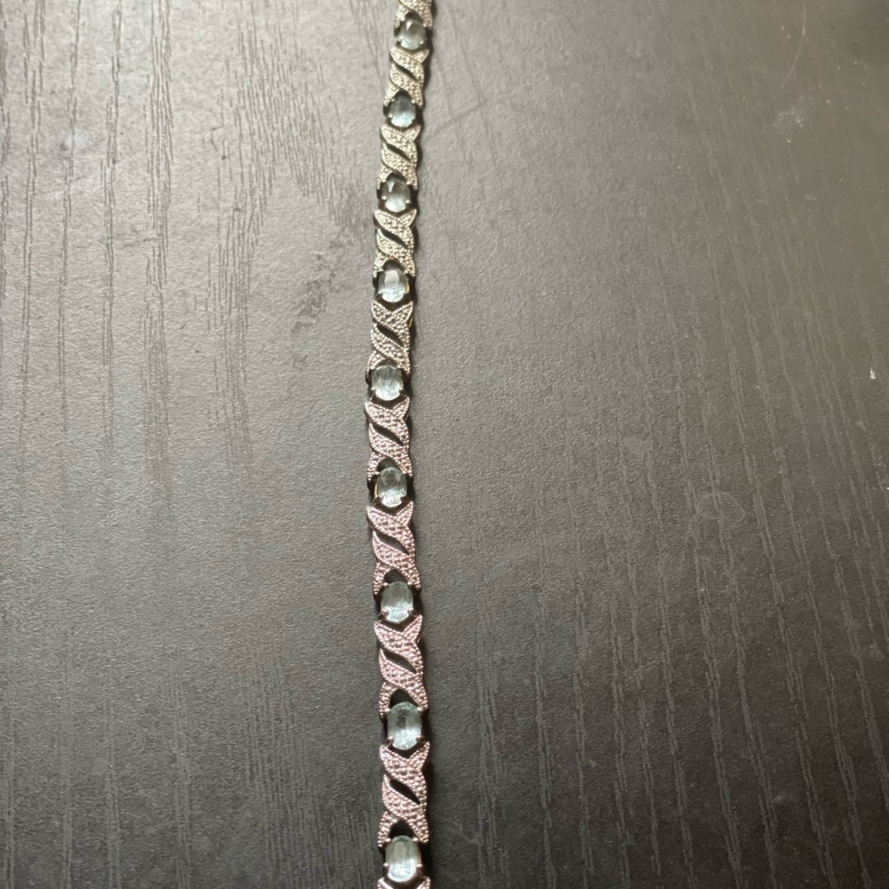 Savvy Cie Blue Topaz and Silver Elegant Bracelet